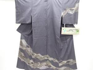 抽象模様本場結城繭紬訪問着(はたおり娘)(石下)